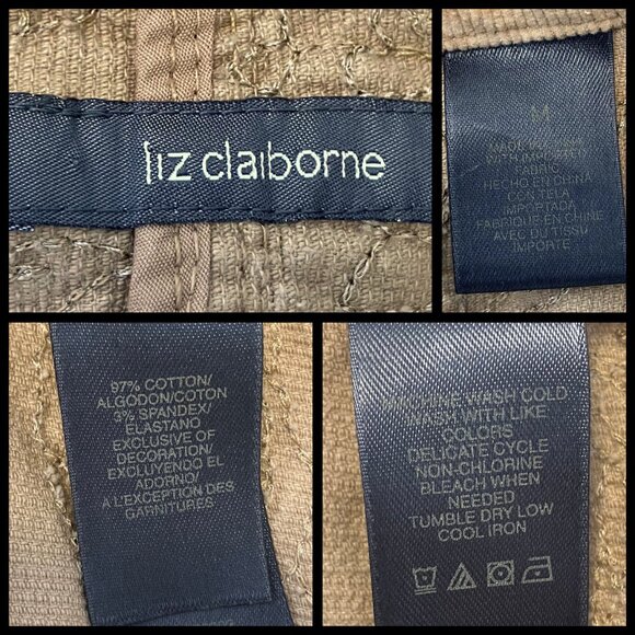 Vintage Y2K Tan Corduroy Jacket Tonal Floral Embroidered Medium Boho Cottagecore - Picture 12 of 13